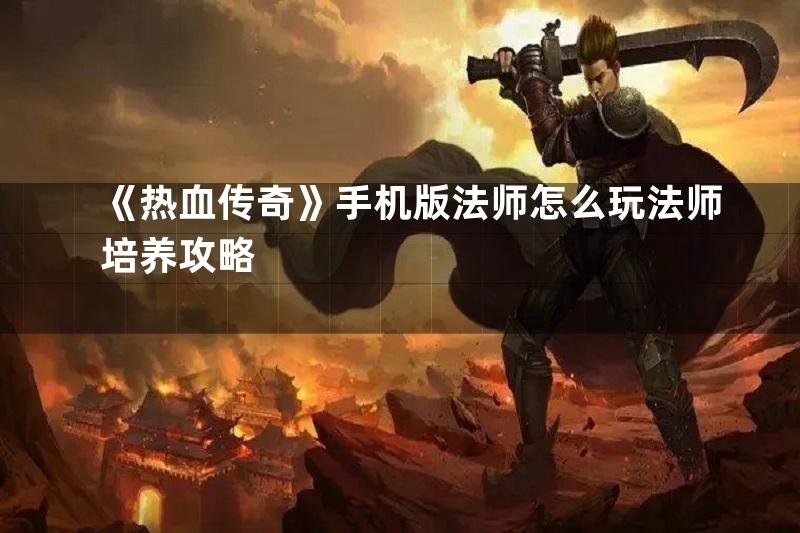 《热血传奇》手机版法师怎么玩法师培养攻略