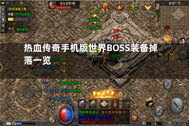 热血传奇手机版世界BOSS装备掉落一览